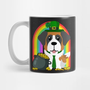 Saint Pierre Rainbow Irish Clover St Patrick Day Dog Gift design Mug